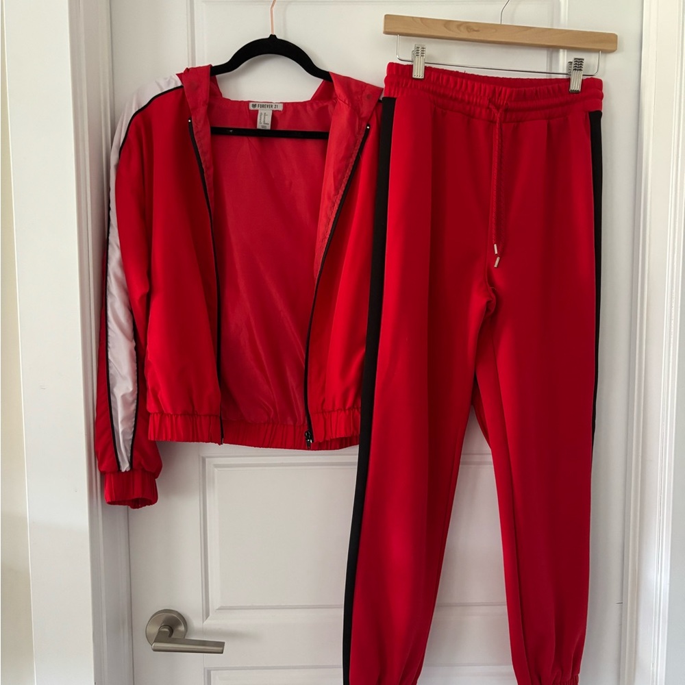 Forever 21 Red Track Pants & Joggers